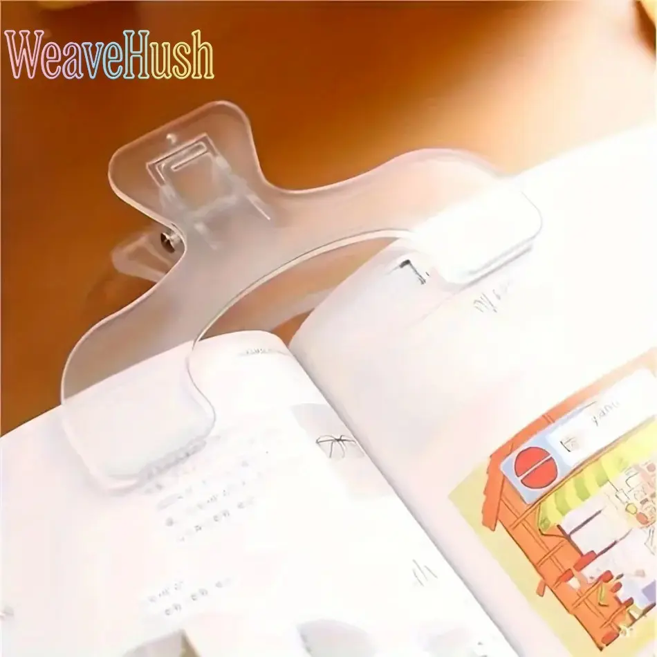 3pcs Premium Recycled Plastic Book Clips - Transparent, Narrow Ruling, Multifunctional Indoor Recreation Stationery for Students, Document Holder