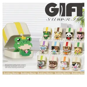 Cute Pet DIY Animal Mini Pet Creative Building Blocks Set  12 Set Pack with Gift Box, Home Decor, Office Desk Ornament, Birthday & Holiday Gift School Rewards Building Block Sets