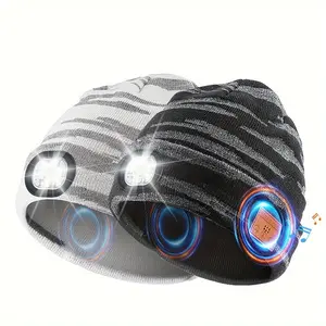 2-In-1 LED Headlamp & Music Hat, Wireless Audio, Sports Outdoor Hats, Perfect for Night Skiing & Outdoor Adventures, Ultimate Tech Gift