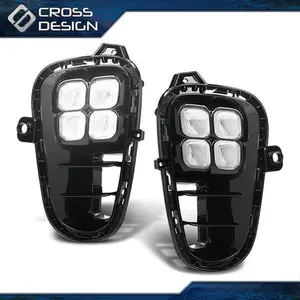 CROSSDESIGN LED DRL Daytime Running Light Fog Lamp Fit For KIA Rio 2018 2019 2020