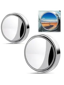 Universal Fit Blind Spot Mirror, 360° Adjustable, High Resolution Wide Angle Convex Lens, Round Shape, Features Explosion-Proof Frame & Vacuum Suction Cup for Enhanced Driving Safety Rearview Mirror