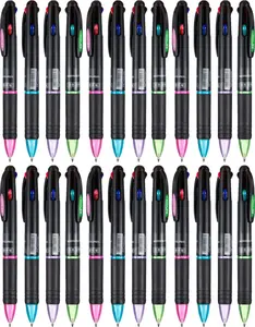 JOVITEC 24 Pack 24 Pack 0.7Mm 4 Color Multicolor Ballpoint Pens, 4-In-1 Multi Colored Gel Ink Retractable Ball Point Pens Gifts for Employee Appreciation Office Nurse Staff Holiday Party Supplies Jovitec
