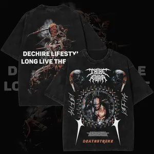 Vintage Deathstroke Inspired Graphic T-Shirt – Retro Elite Assassin Anti-Hero Streetwear Tee, Dark Tactical Combat Cotton Shirt