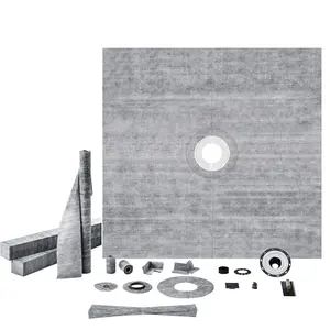 VEVOR Shower Curb Kit, 72"x72" Shower Pan Kit with 2" ABS Central Flange, 4" Stainless Steel Grate, Waterproof Shower Curb & Membrane & Strip, Shower Pan Slope Sticks Fit for Bathroom