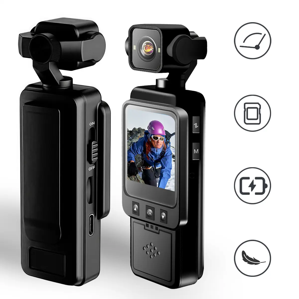 Body Camera, Mini Video & Audio Pocket Cam Wearable Recording Camera Video Recorder Video Recording Equipment 270° Rotation Camera for Outdoor Sport, Bike, Travel, Police Law Enforcement, Personal Civilians