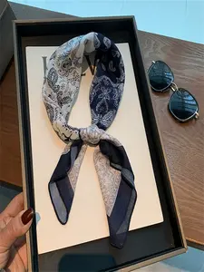 Women's Silk Scarf, Spring & Fall Headscarf Hairband, Korean Style Printed Wrap, Decorative Neck Tie, Fashion Accessory