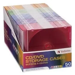 Verbatim Slim Cases CD Case Book Fold Plastic Blue Green Yellow Purple Pink CD Case, Accessories