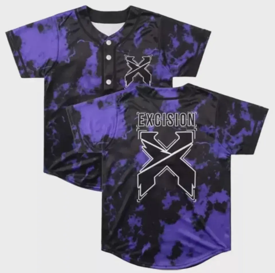 Excision Tour Printed Compression Baseball Jersey Shirt, Festival Wear, US XS-5XL Sizes