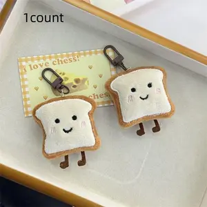 Cute Toast Bread Plush Pendant, 1 Count Cartoon Toast Bread Plush Keychain, Creative Plush Pendant, Hanging Decor for Bag, Car, Home, Keychain For Bags, Cute Soft Keychains
