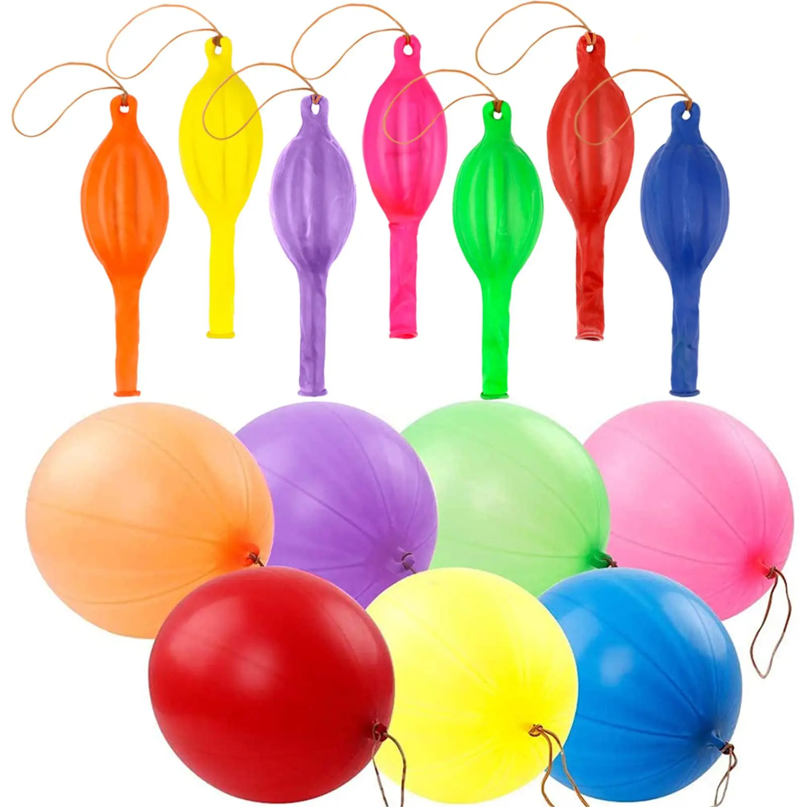 36 Punch Balloons, Heavy Duty Party Favors for Kids, Bouncy Balls with Rubber Band Handle