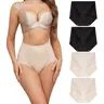 LEVAO Women's 4-Pack High-Waist Seamless Panties, Tummy Control, Full Coverage, Soft Lace, Smooth Spandex, Breathable Elastic Underwear S-XXL