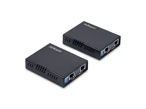 Startech VDSLLANEXTEND1G VDSL2 Ethernet Extender Kit over Single Pair Wire, Up to 0.6mi Long Range LAN Repeater over Phone, Up to 300Mbps, Replacement for 110VDSLEXT - Black