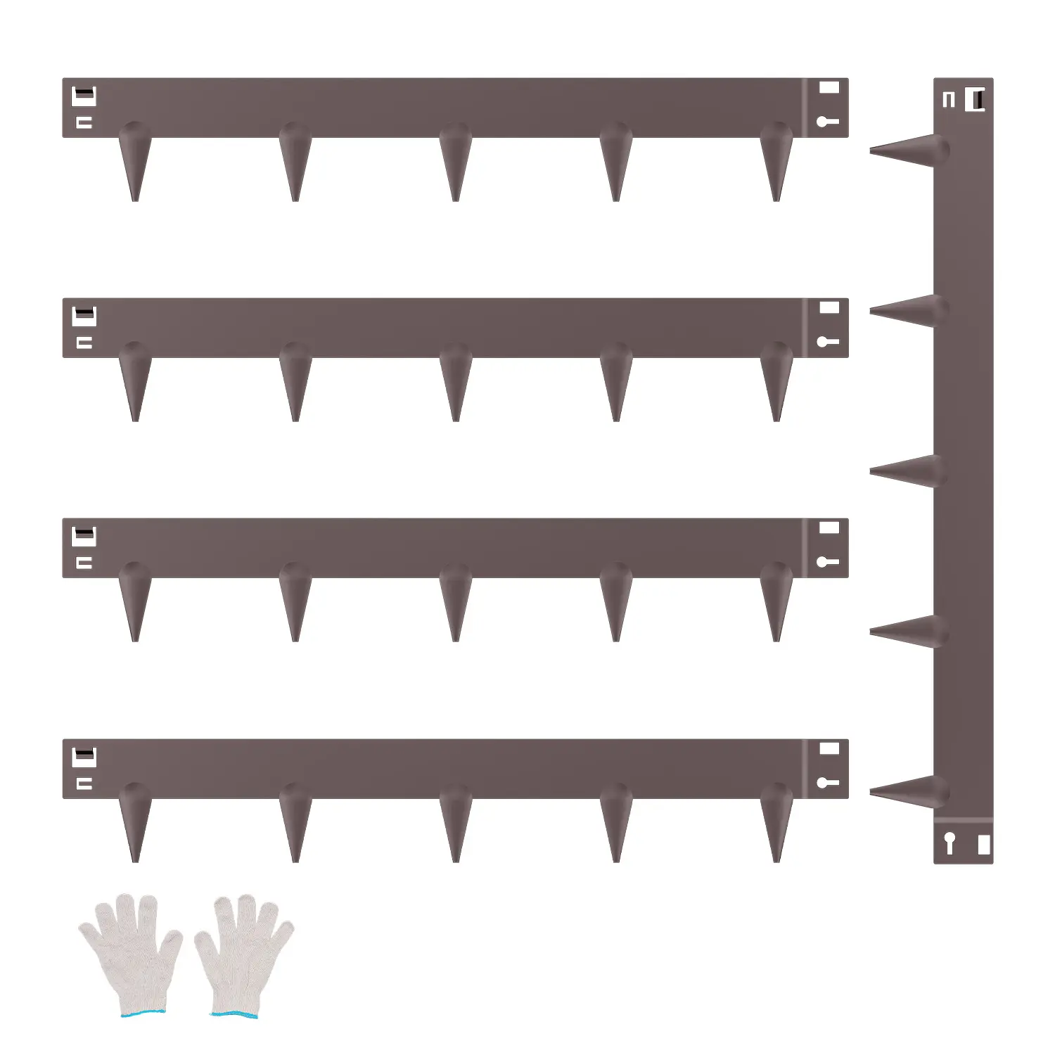 【summerfinds】VEVOR Steel Landscape Edging 5 Packs 39x3in Rust-Resistant Garden Edging Border Brown, Decoration, Glove, Yard Border, Outdoor Enclosure Garden Border Edging