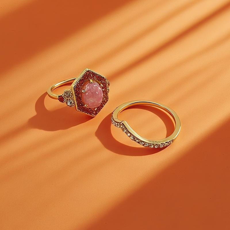 Gem de UGood Ring Set, Multi Color Ring Set Options Amplifying your Fashion Chic for Party Occasions