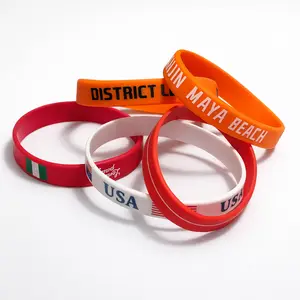 Custom Silicone Wristbands for Men & Women | USA Flag Rubber Bracelets, Motivational Inspirational Bands, Sports Fitness Party Event Accessories, Bulk Personalized Wrist Bands for Gym Travel Gifts