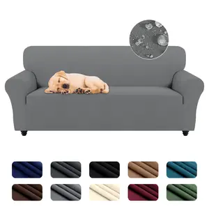 PureFit Dual Waterproof Couch Cover Slipcovers for Couch, Stretch Non Slip Fleece Sofa Covers Washable, Leakproof Furniture Protector for Kids, Pets, Dog