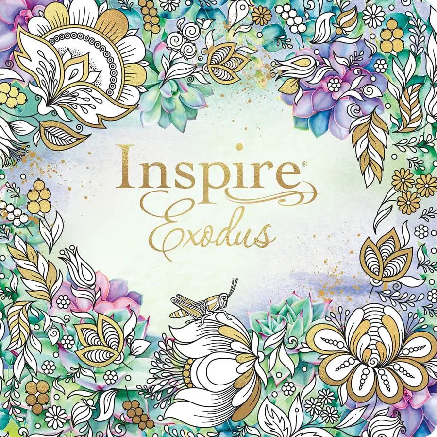 Inspire Exodus Bible - New Living Translation (Tyndale) with Scripture, Creative Journaling Embellishments, Uncoated Art Paper, Coloring Book Elements, Scripture Designs, Original Artwork (Office Stationery Art Supply)