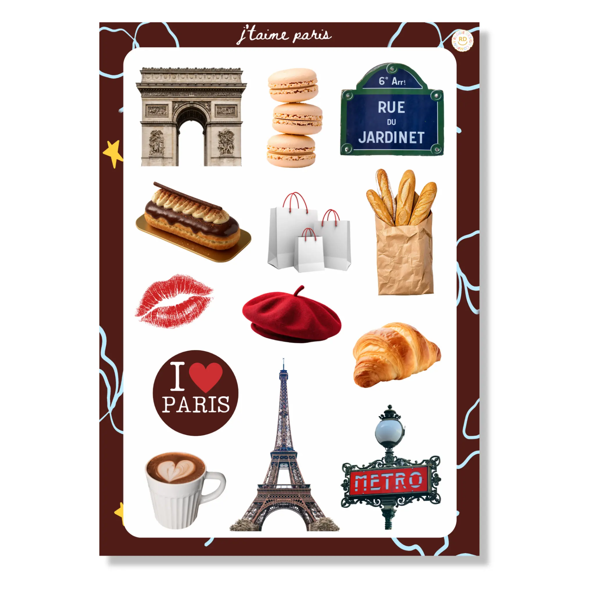 Meet Me in Paris  | Cute Paris Sticker Sheet for Journaling & Scrapbooking