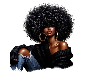 Sophisticated Afro Girl 19 - UV-DTF Sticker/Decal