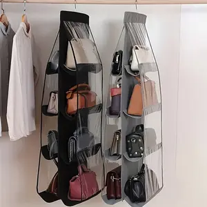 1PC 8 Pockets Hanging Bag Organizer, Closet Wardrobe Storage Bag, Household Hanging Rack & Holder, Tote Bags