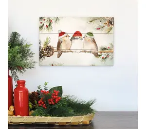 Sincere Surroundings 16" Christmas Birds Art Rustic Pallet