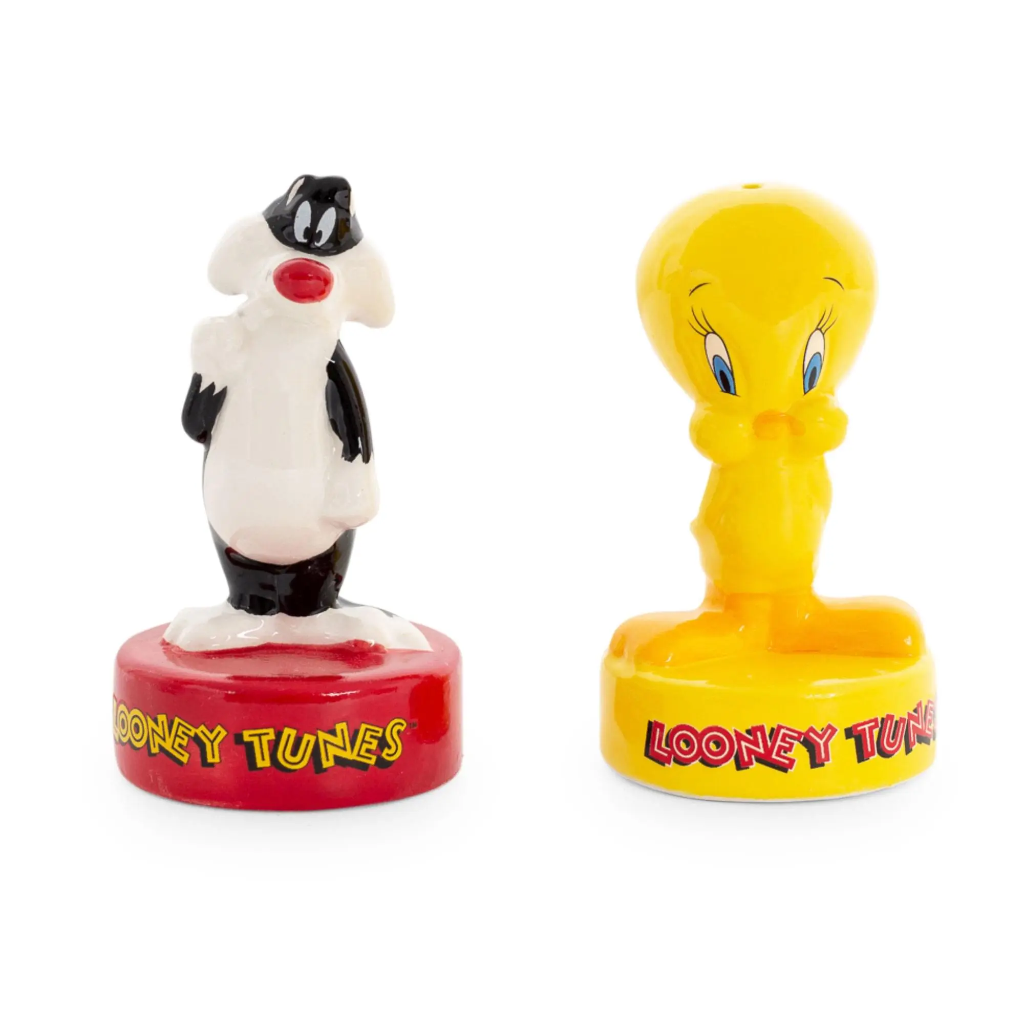Looney Tunes Sylvester and Tweety Ceramic Salt and Pepper Shakers - 2-Piece Kitchenware Set for Seasoning, Spice Storage, Salt Holder