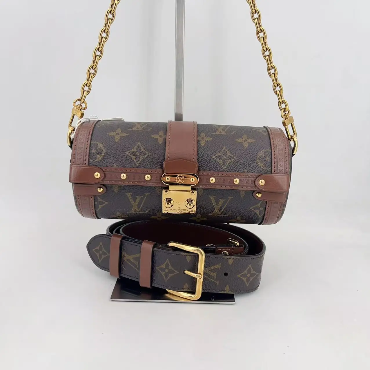 Pre-owned Louis Vuitton leather Crossbody Bags Monogram Papillon Trunk