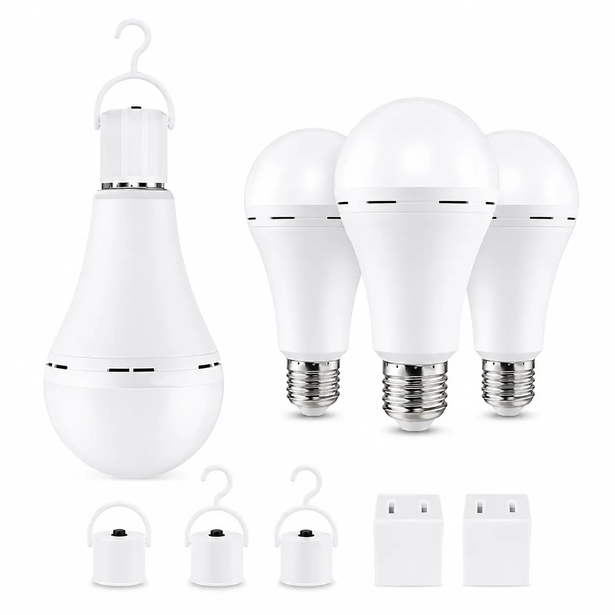 4 Pack Rechargeable Emergency Light Bulbs, Battery Powered LED Light Bulb 6000K Daylight E26 120 Volt 9W 60W Equivalent with 1200mAh for Home Power Outage Camping Hurricane #dealsforyoudays