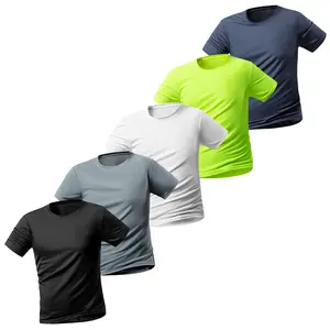 Men’s Ice-Cool Stretch Texture T-Shirt — Lightweight, Breathable, Quick-Dry Summer Crew Neck Short Sleeve for Fitness, Sports, Casual Wear, Versatile