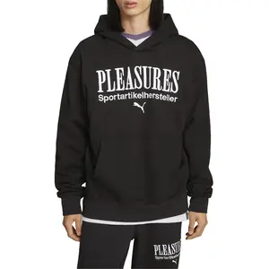 PUMA Mens X Pleasures Graphic Hoodie Casual Outerwear Casual Pockets - Black