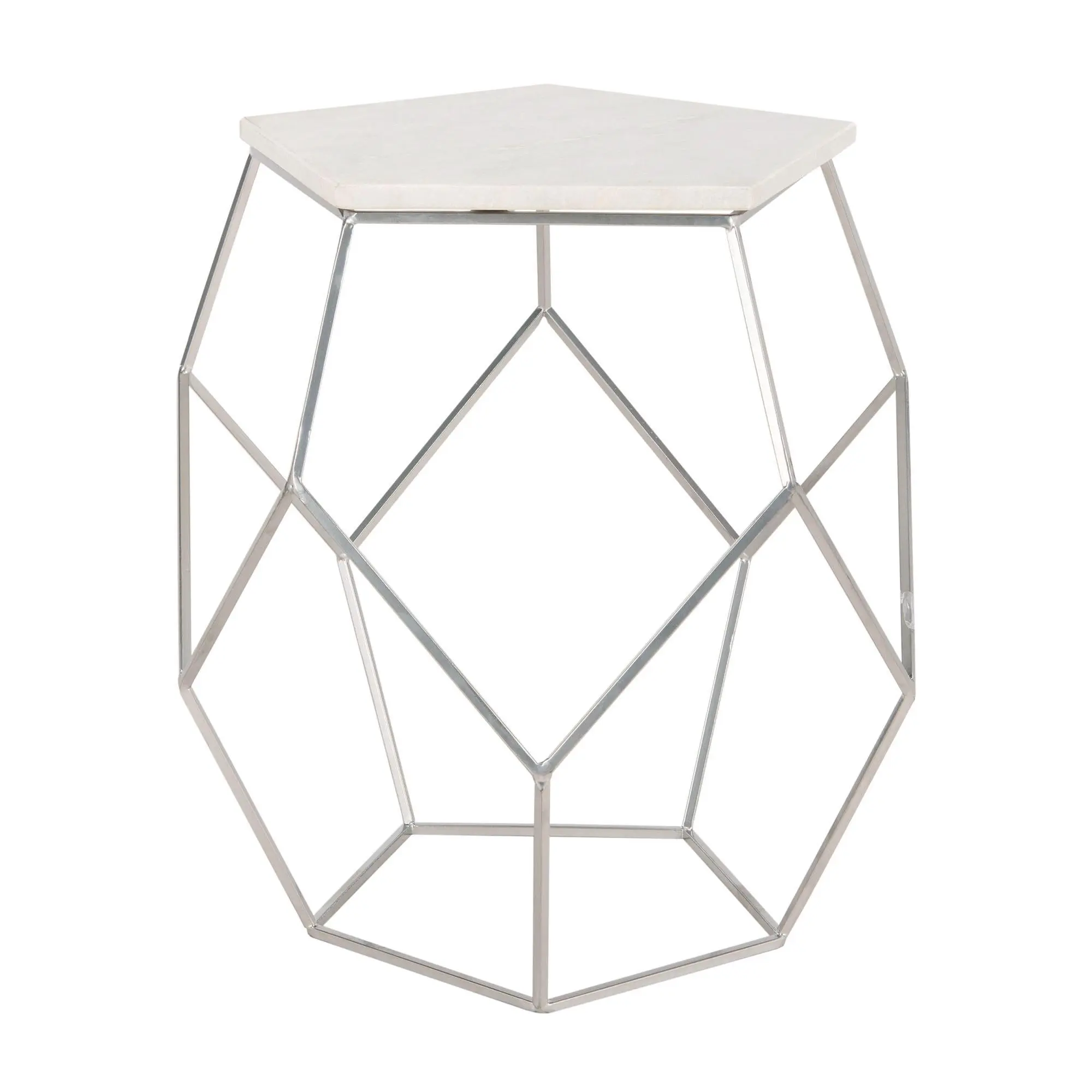 Safavieh Modern Pentagon Marble Top Side Table