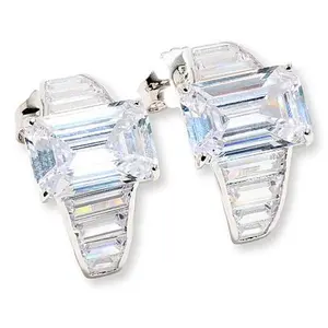Radiance by Absolute™ Emerald Cut and Baguette Hoop Earrings