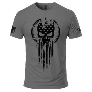 American Warrior T-Shirt - Casual Crew Neck, Short Sleeve, Lightweight Cotton Shirt, Fitted Design, Suitable for All Seasons - Menswear, Tops