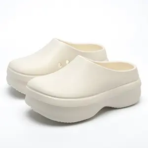 Cloud Comfort for Long Shifts! Platform Slip-On Slippers with Arch Support - Non-Slip & Height Increasing for Chef, Server, Nurse.