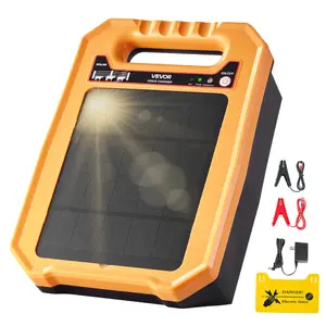 【Summervibes】VEVOR Solar Fence Charger, 0.3J 8 kV Solar Powered Fence Charger, 1.86 Miles Range, Weather-Resistant Electric Fence Energizer Kit, 7 Days Runtime, for Livestock, Poultry, Garden Protection