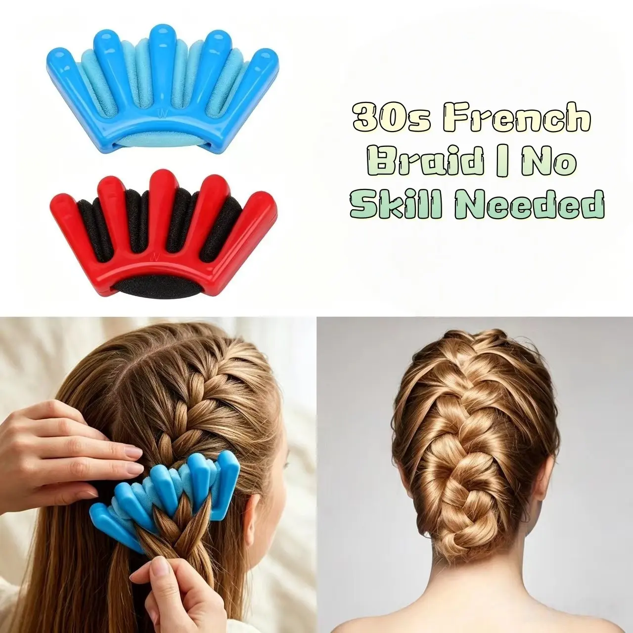 2Pcs Lazy Hair Braiding Tool, French Braid Maker for Beginners, DIY Hairstyle Tool, Hair Styling Tools for Daily & Party