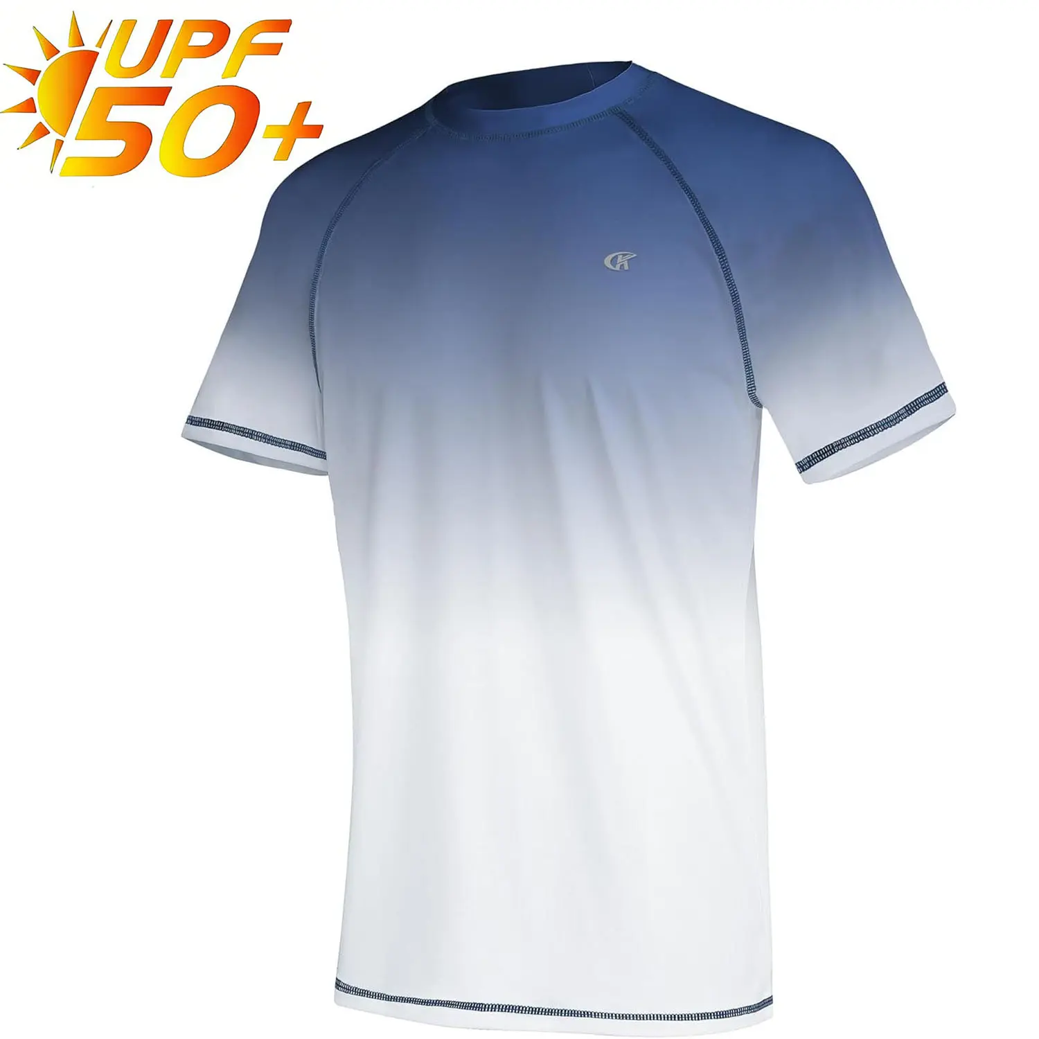 YUYANGDPB Men's Rash Guard, Short Sleeve UPF 50+ Sun Protection Swim Shirt, Loose Fit for Hiking, Running & Beach Days, Clothes, Crew Neck, Water Sports, Polyester Blend, Swimming, Activewear, Fashion, Sporty Chic