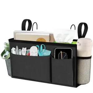 Bedside Caddy, Bedside Storage Organizer for Bunk Bed Accessories, Dorm Storage for Bedside Shelf and Bunk Bed Shelf, Bed Caddy for Home, Dorm, Bunk