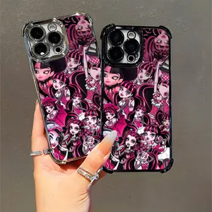 Monster High Draculaura Gothic Cartoon Vinyl iPhone Case for Anime Fans Girls, Compatible with iPhone 11/12/13/14/15/16 (Pro Max/Plus)