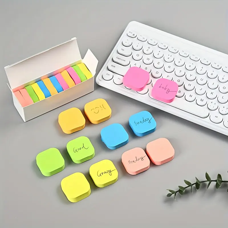 12pcs/1200Sheets Mini Square Sticky Notes - 6 Colors, 100 Sheets Per Pad, 1.46X1.46-Inch Self-Adhesive Reminder Stickers for Students, Office And Book Indexing, Home Memo