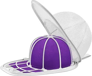 Mesh-Covered Baseball Cap Washer for Washing Machines or Dishwashers, Flat-Top and Curved Cap Cleaning Rack