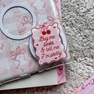 Coquette Kindle Grip Bookish Phone Grip Pink Cherry Magnetic Kobo Holder Kindle Accessories Bookish Merch Birthday Gift for Book Lover