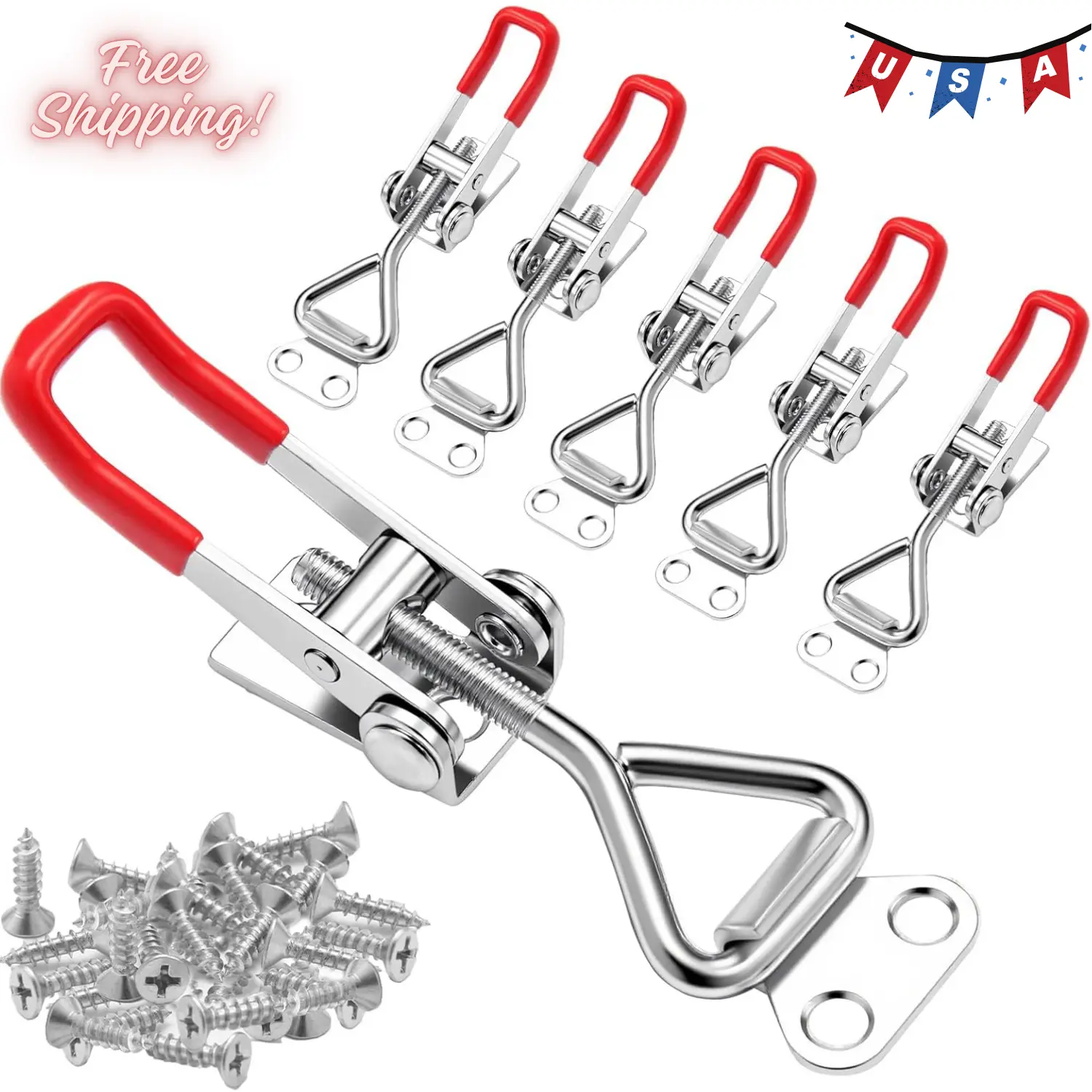 6 Pack Toggle Latch Clamp 4001 (24pcs Screws)