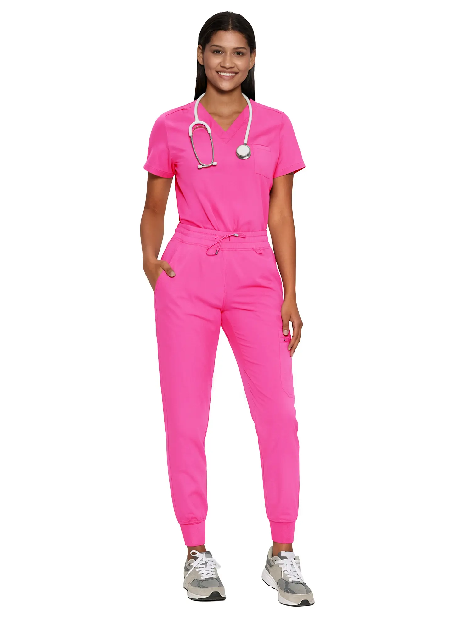 COZYSCRUBS Women's Scrub Sets - V-Neck Scrub Top, Jogger Pants, Stretchy Fabric Medical Workwear, Basic Lady Women's Clothes Uniform
