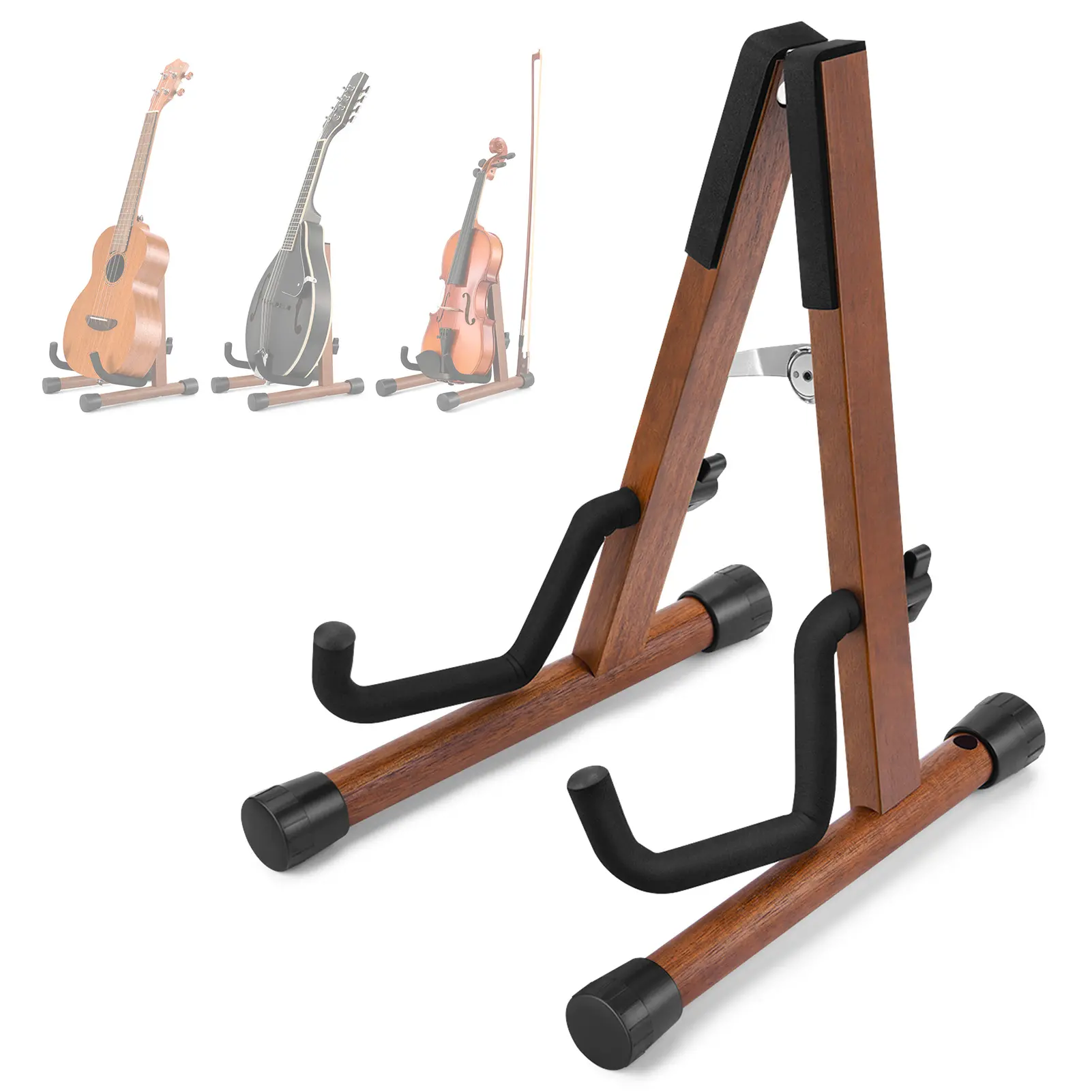 Donner DS-3U Acacia Wood Guitar Holder - Stylish, Durable, Stable Acoustic Guitar Accessory for HUSH Series Guitars, Easy-Setup Design for Concert Ukuleles, Acoustic Guitar Accessories