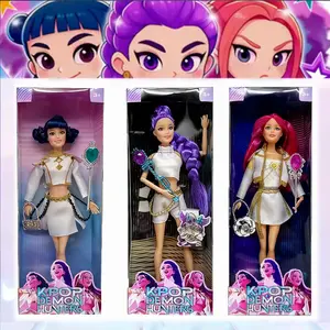 2026 New Kpop Demon Hunters Action Figure Toy Set- Rumi Mira Zoey Sussy Colorful Lights Theme Song Collectible Gifts for Fans