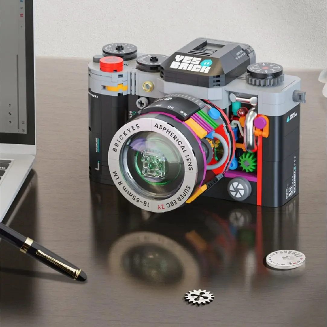 Creative Camera Vintage Toy Camera Micro Particle Building Blocks Set, ABS Material, Durable, Suitable for Ages 12+, Home Decor, Valentine's Day Gift, Birthday Gift