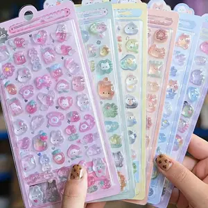 3D Cartoon Rabbit Candy Stickers, High-Quality Embossed Decals for Scrapbooking, Notebooks, Cellphone, Smartphone and Phone Decoration
