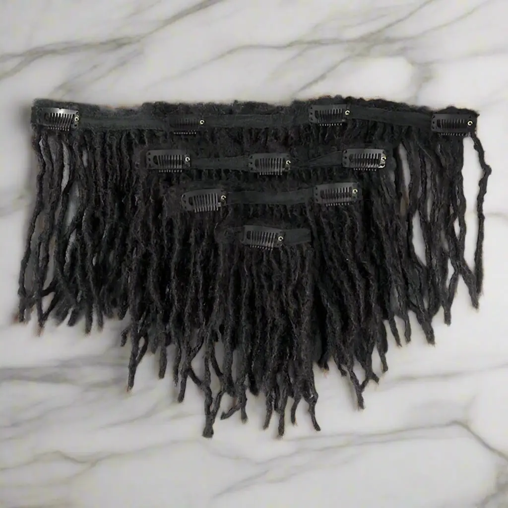 Dreadlock Clip in Extensions - 70 Locs & 110 Locs - Customizable Options Available - 6-Inch to 24-Inch Lengths - Clip-Ins for No Curly Ends