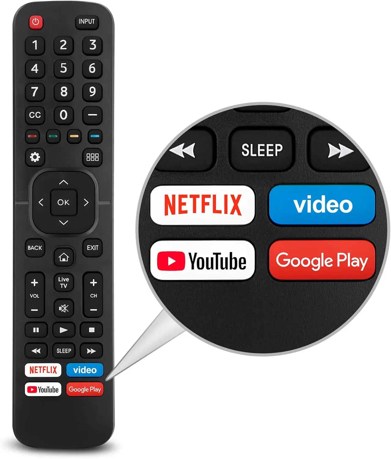 for Hisense-TV-Remote Replacement, Universal Remote Control for Hisense Smart TVs(Not for Roku TVs)